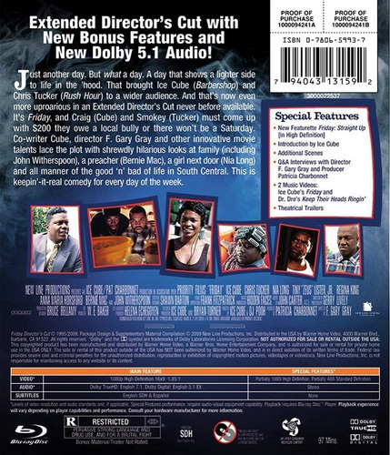 Todo En Un Viernes Friday Ice Cube Pelicula Blu-ray