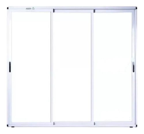 Ventana Módena Aluminio Negro 400x200 Dvh 4+9+4 3hojas 3guia