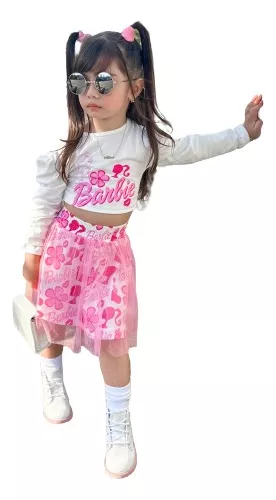 Conjunto Infantil Barbie Girl Collant e Saia de Tutu Roupa Modelo Bailarina  Barbie Pink Menina 5787 - Brink Kids - Conjuntos de Bebês - Magazine Luiza