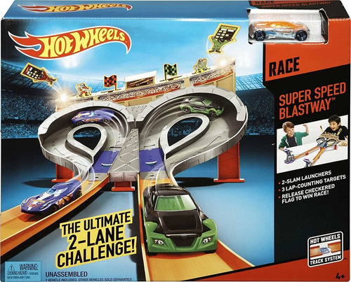 Hot Wheels Super Speed Blastway Track Set, 1 Hot Wheels C...