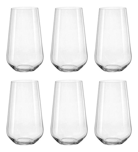 Vasos Trago Largo Cristal Bohemia Original Setx6 Sandra440ml