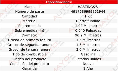 Jgo Anillos 1.00 Hastings Expedition V8 5.4l 13-14