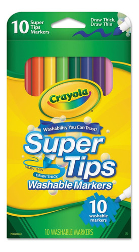 10 Marcadores Crayola Super Tips Lavables