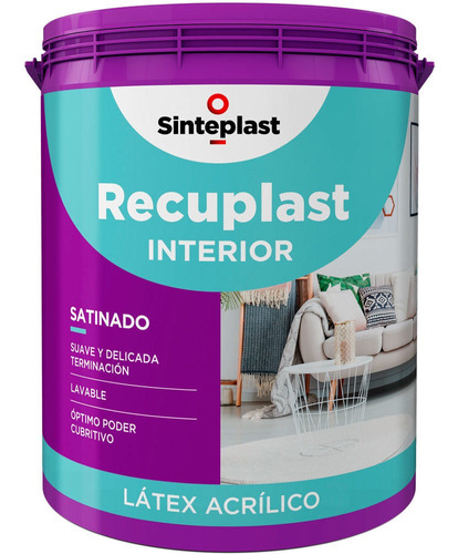 Recuplast Latex Interior Satinado 4 Lts Sinteplast 