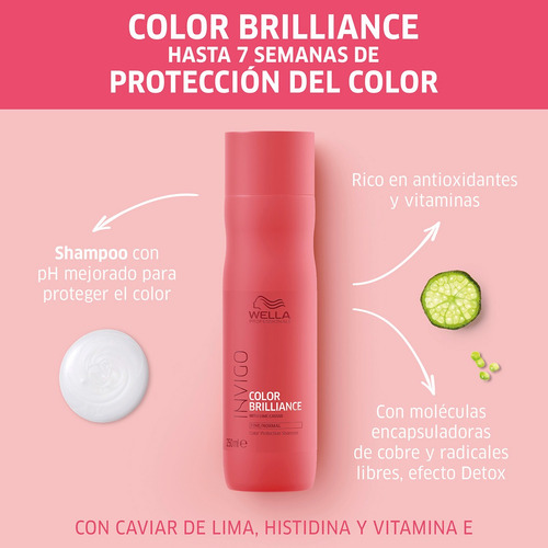 Kit Shampoo Mascarilla Y Spray Wella Color Brilliance 250 Ml