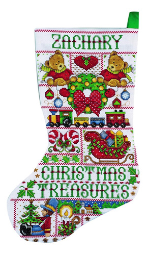 Tobin Christmas Treasures Kit De Calcetín De Punto De Cruz, 