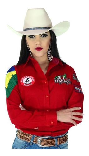 Camisa Country Feminina Radade Torcida Do Bem Vermelha