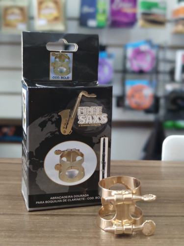 Abracadeira Sax Alto De Metal Dourada Freesax