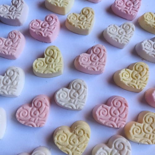 Jaboncitos De Glicerina Corazón Tramado X 20 Un. Souvenirs