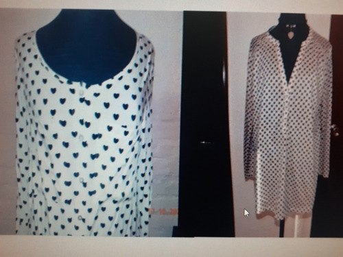 Lote 2 Blusas Camisas Dama 1 Beat 1 H&m ,talle M Manga Larga