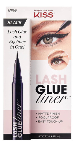 Kiss Black Lash Glueliner, Adhesivo De Pestaas Y Delineador