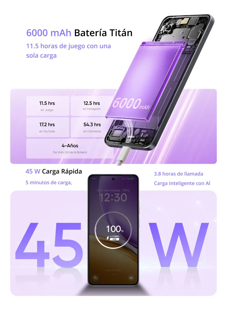 Celular Realme 14t 8gb Ram 256gb Rom Dual Sim Procesador 5g Dimensity 6300 Pantalla Amoled 120hz Camera Al Trasera De 50mp Bateria 6000mah Agua Ip69 con Cargador 45W Garantía Versión México Garantía