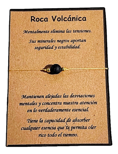 Pulsera Roca Volcánica 100% Natural Amuleto Protección 