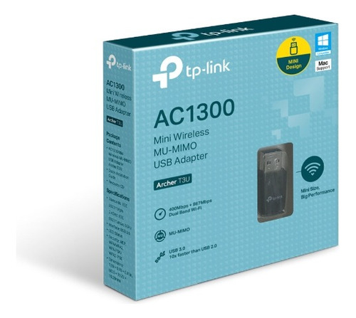 Receptor Wifi Usb Tp Link Dual Band Ac1300 Archer T3u 