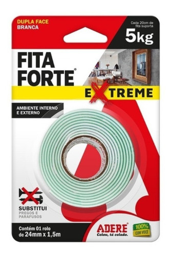 Fita Banana Espuma Dupla Face 24mm X 1,5m Fita Forte Extreme