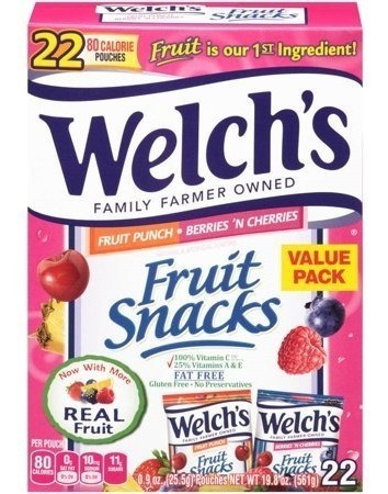 Welch's Fruit   22 Paquetes  De Bocadillos De Frutas Y Bayas