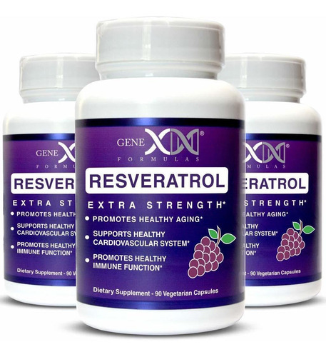 Genex Resveratrol - Paquete De 3 Unidades De 1500 Mg, Fuerza