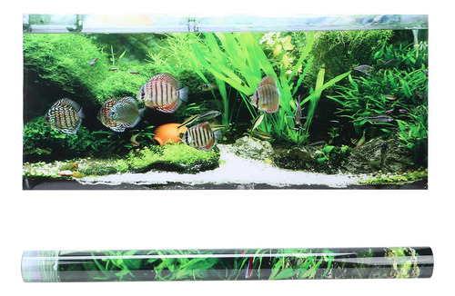 Póster De Pecera De 91 X 50 Cm, Adhesivo De Pvc, Fondo Marin