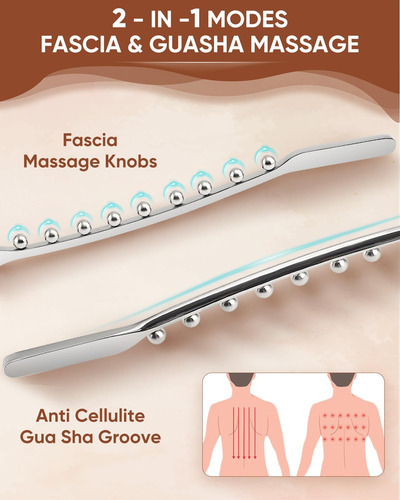 Gua Sha Stick De Acero Inoxidable Masajeador De Drenaje Linf