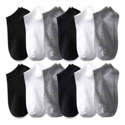 Wu Calcetines Cortos Hombres Dama Unisex Cómodo 12 Pares