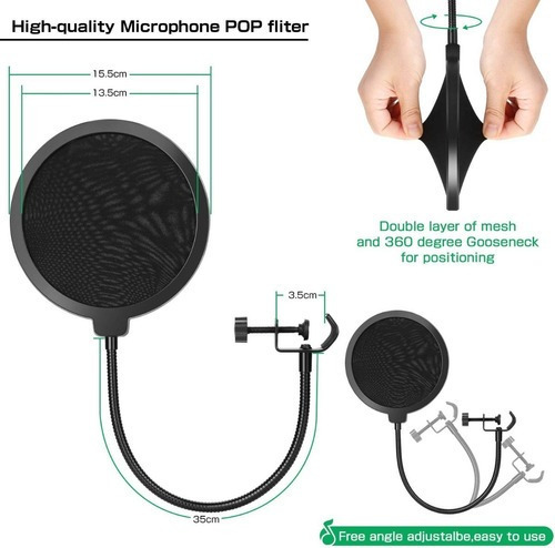 Imagen 7 de 7 de Brazo Para Microfono + Filtro Antipop - Entrega Inmediata