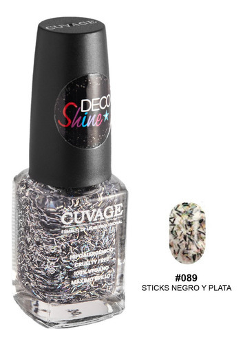 Esmaltes De Uñas Tradicional Sin Tacc Cuvage Pro Keratine C Color #089 Sticks negro y plata