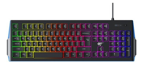 Teclado Gamer Para Jogos Com Fio Havit Kb866l Preto Cor de teclado Preto/Ocre Idioma Português Brasil