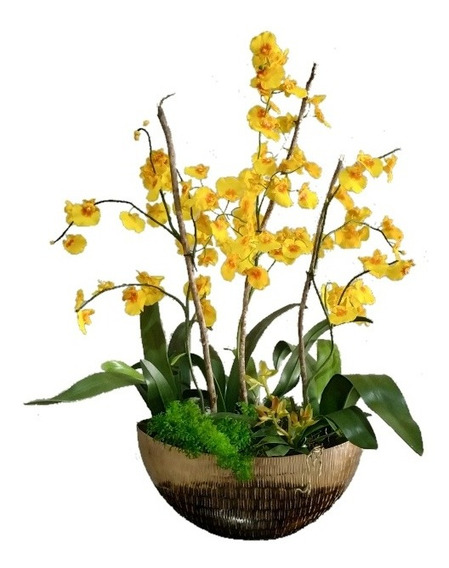 Arranjo Orquídea Chuva De Ouro Artificial | Parcelamento sem juros