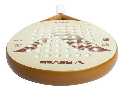Paleta Padel Reves Prix Fibra De Vidrio Redonda + Color Beige