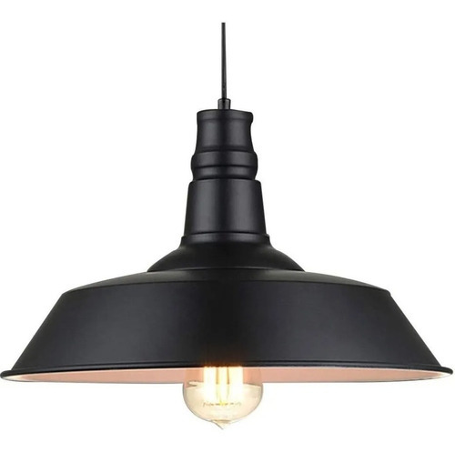 Colgante De Luz Para Techo En Hierro Estilo Campana Vintage Color Negro