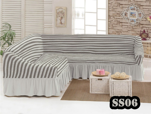Funda Cubre Sofa Cuadrille Con Diseño Tipo L