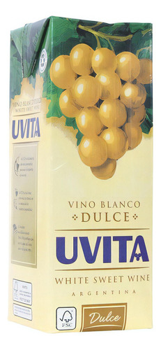 Vino Uvita Blanco Dulce Tb Pack 12 Unid 1 L