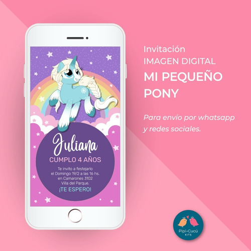 Invitación Digital Imagen - Mi Pequeño Pony - My Little Pony