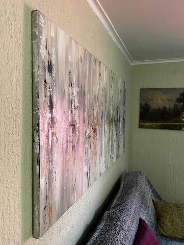 Imagen 2 de 4 de Hermoso Cuadro Óleo Sobre Tela 90x180