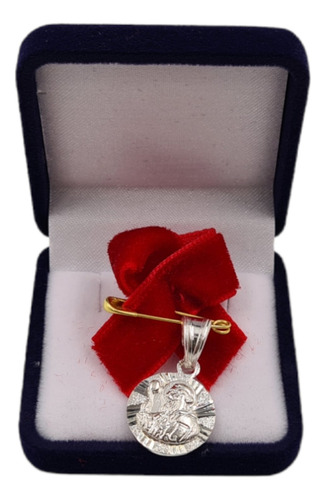 Imagen 1 de 5 de Medalla De San Benito De Plata 925 Para Bebé