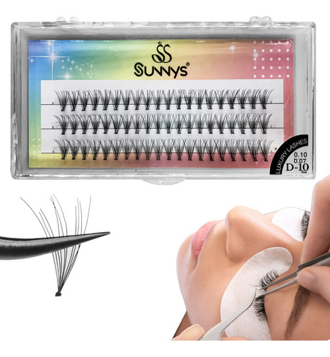 Cílios Tufinho Com Curvatura D C Luxury Lashes Tufos Sunnys 