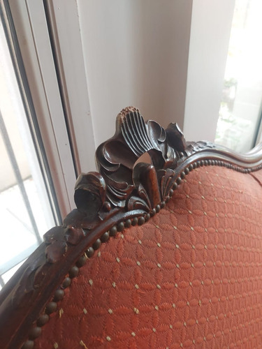 Juego De Sillones Estilo Colonial Ingles Para Retapizar Rojo (Usado)