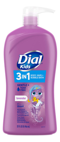 Dial Cuerpo 3 En 1 Para Nios, Cabello Y Bao De Burbujas, Col