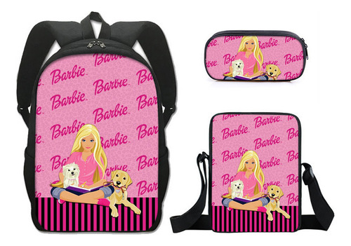 Bolso Escolar Barbie Anime, Tres Juegos De Bolso De Hombro