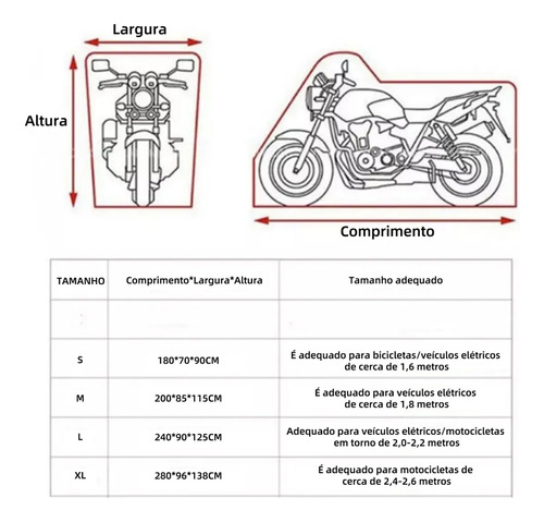 Funda Impermeable Para Motocicleta Engrosada Con Capa De Pu, Hebilla De Bloqueo Antirrobo Y Pegatina Reflectante XL