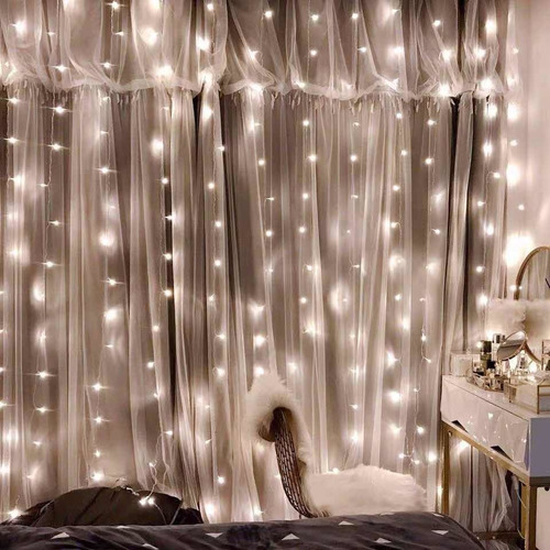 Imagen 5 de 5 de Cortina De Luz Led 3x2 M 12tiras Lluvia 200led Deco Evento