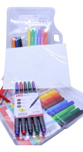 Valija Trabi Stencils Libro Colorear Marcador Crayon Hojas 