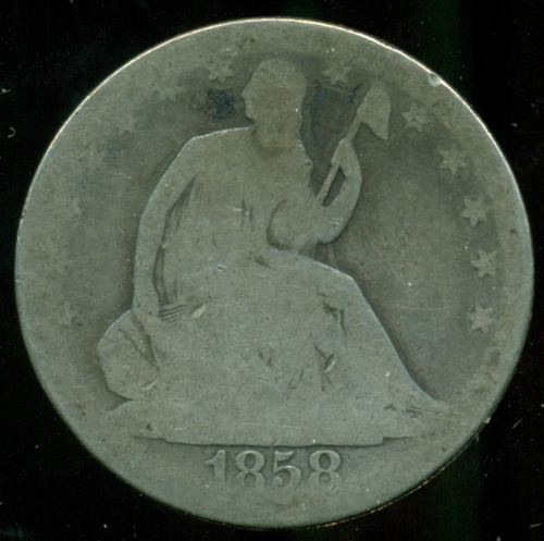 Ee.uu. Moneda De Plata 1/2 Dólar 1858 Muy Escasa R++