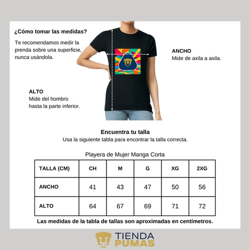 Playera Mujer Pumas Unam Logo Multicolor