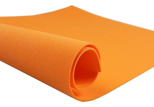 Folha De Borracha Eva Lisa 60x40 Para Atividade Escolar 5 Un Cor Laranja-escuro Liso