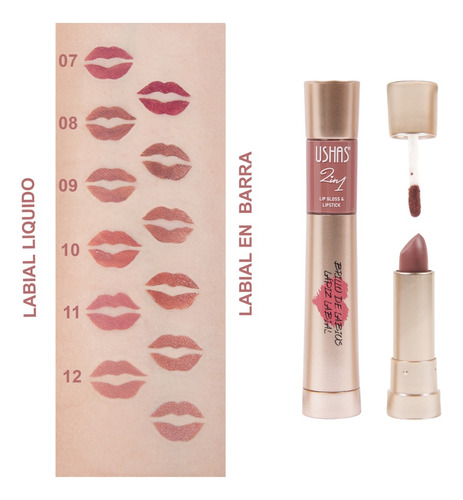 Labiales Mate Duo Gloss Labios - g a $1983