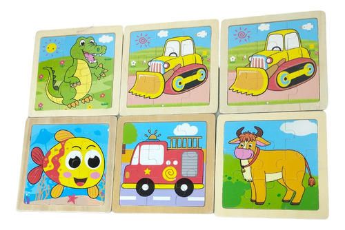 Set De 6  Rompecabezas Puzzles Surtidos 15 Cm