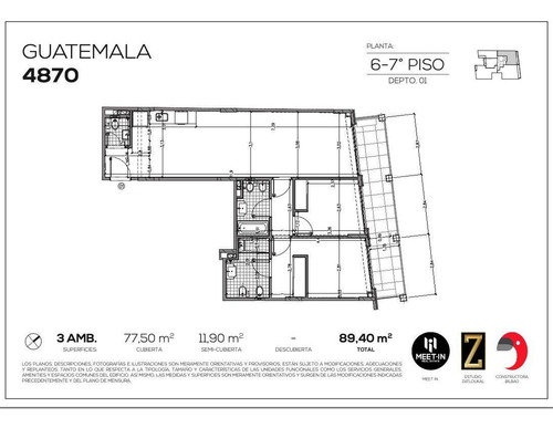 Imagen 2 de 11 de Mova Soho - Excelente 3 Ambientes Al Frente Con Suite Y Toilette