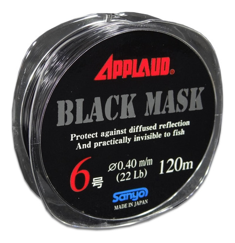 Linha Monofilamento Applaud Mask Preta 22lb 0.40mm 120m