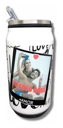 Termo Lata Personalizado 355ml Acero Mailov Amor Foto Novios